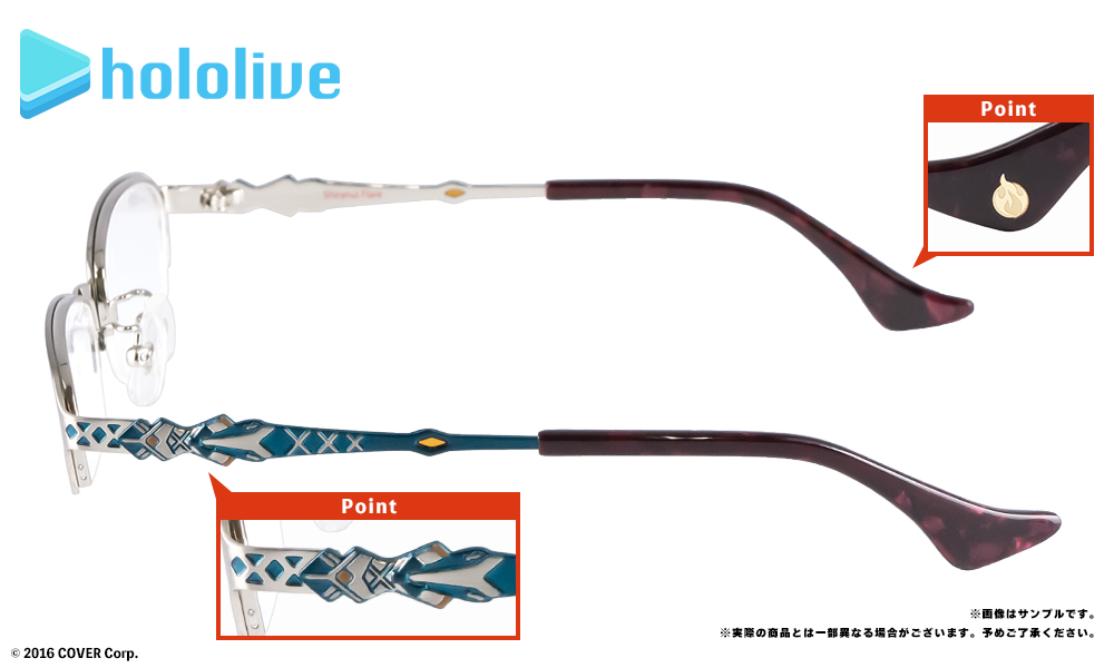 Hololive Vtuber眼鏡系列 不知火フレア 造型光學眼鏡 附送不反光度數鏡片
