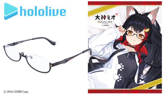 [已截訂] Hololive Vtuber眼鏡系列 大神ミオ 造型光學眼鏡 附送不反光度數鏡